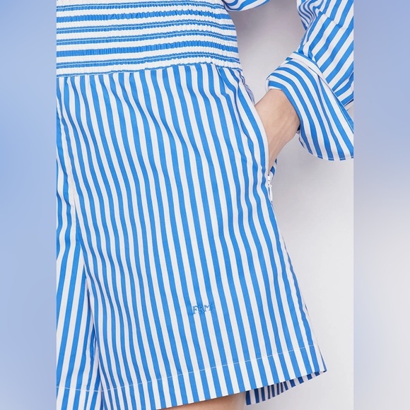 Frame Denim Pants - FRAME NWT Organic Cotton Women’s “boxer” shorts blue stripes with pockets